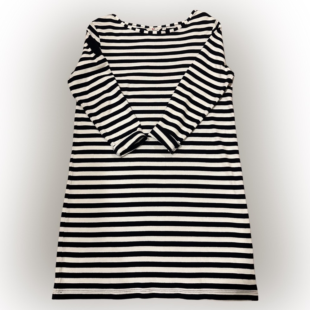 Vineyard Vines Navy & White Striped Long-Sleeve T-Shirt Dress – Size Small - EUC